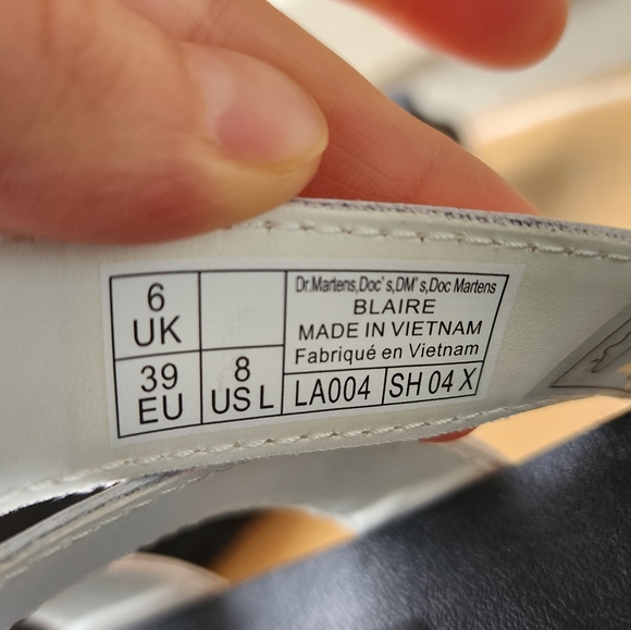 Dr. Martens Blaire patent leather strap white sandals - Picture 14 of 15